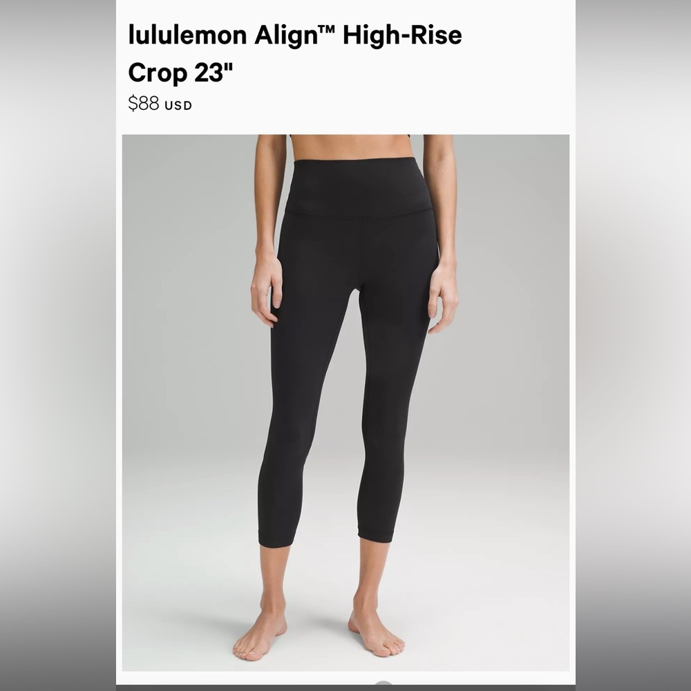 LuLu Lemon Align High-Rise Crop 23" Leggings NWT